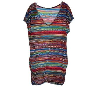 Anne Cole V-Neck Mesh Tunic Coverup Size: L/XL